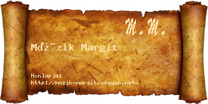 Mázik Margit névjegykártya